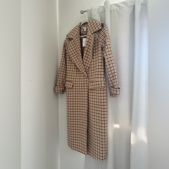 Brand new plaid trench coat size 4 tall - Picture 1 of 3